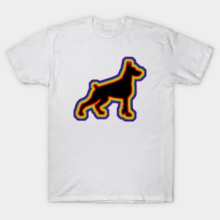 LGBTQ+ rainbow Doberman dog silhouette T-Shirt